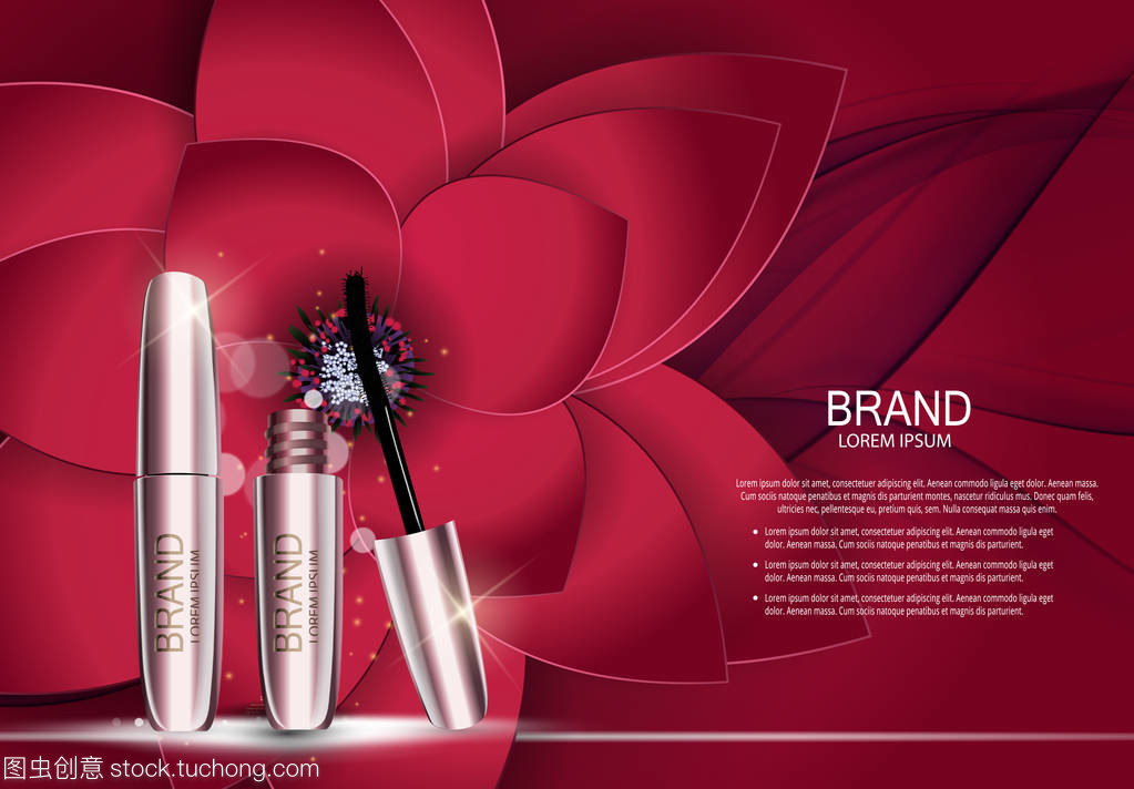 盡顯真我，魅力無限——Reportv 3D 逼真矢量睫毛膏系列廣告設計